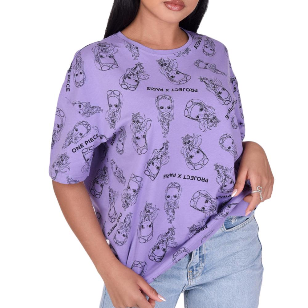 Project X Paris T-shirt Violet Femme Project X Paris One Piece All Over F211087