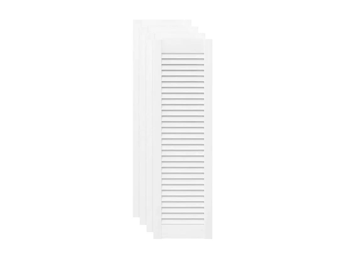 Portes d'armoire à persiennes 4 pcs blanc 99x29,5 cm