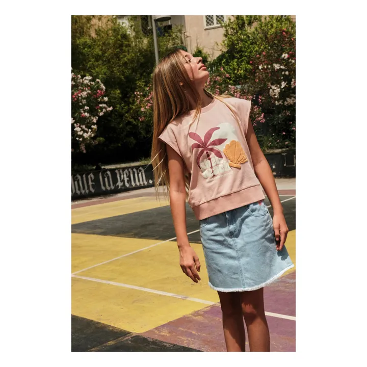 Hundred Pieces Jupe Brodée En Jean | Bleu pâle