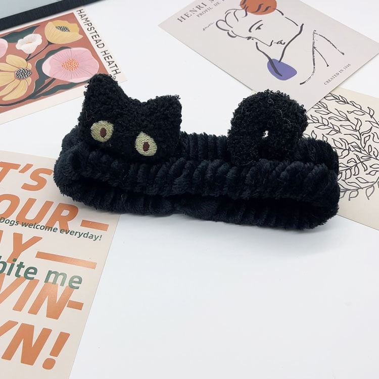 Aucucci - Zwarte kat gezichtsreiniger hoofdband