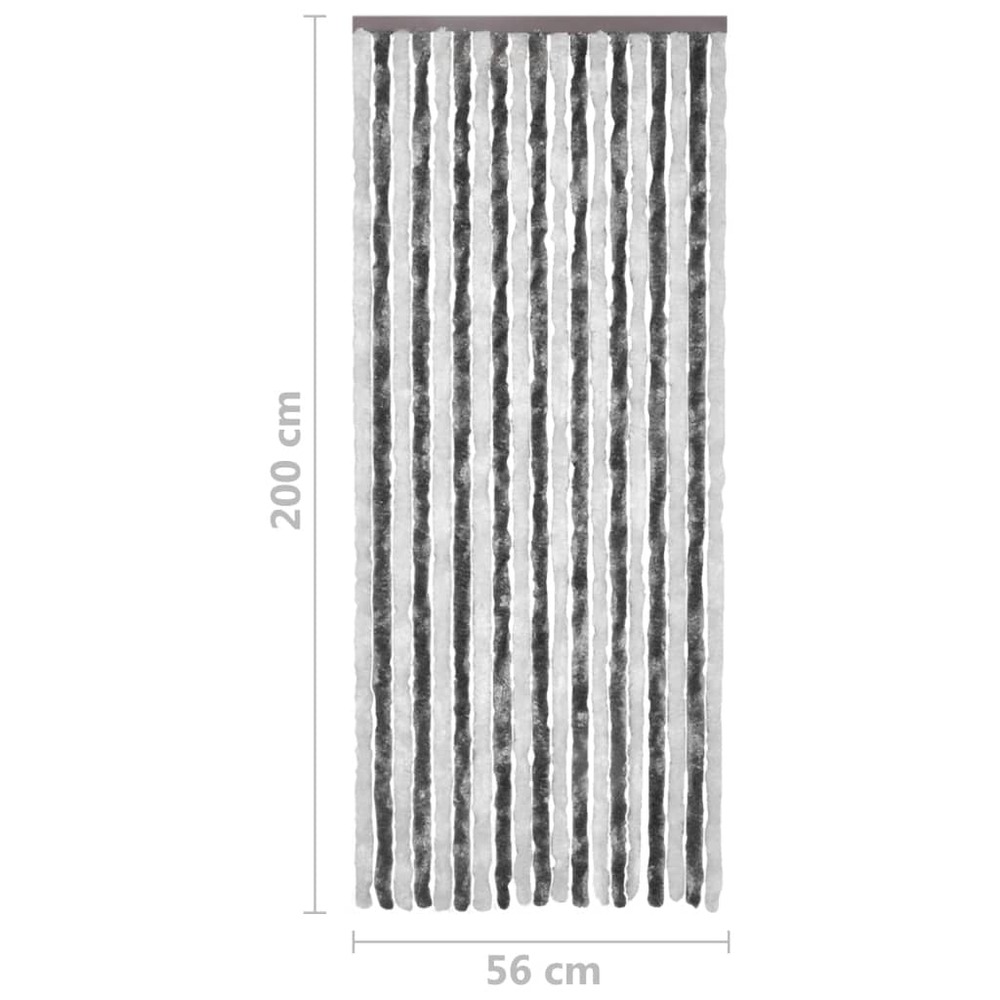 Moustiquaire gris et blanc 56x200 cm chenille