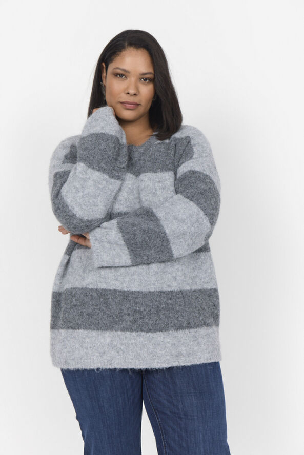 Wasabiconcept Curvy WA-JOLIE 1 Pullover Lys grå 99110c lt grey melange combi
