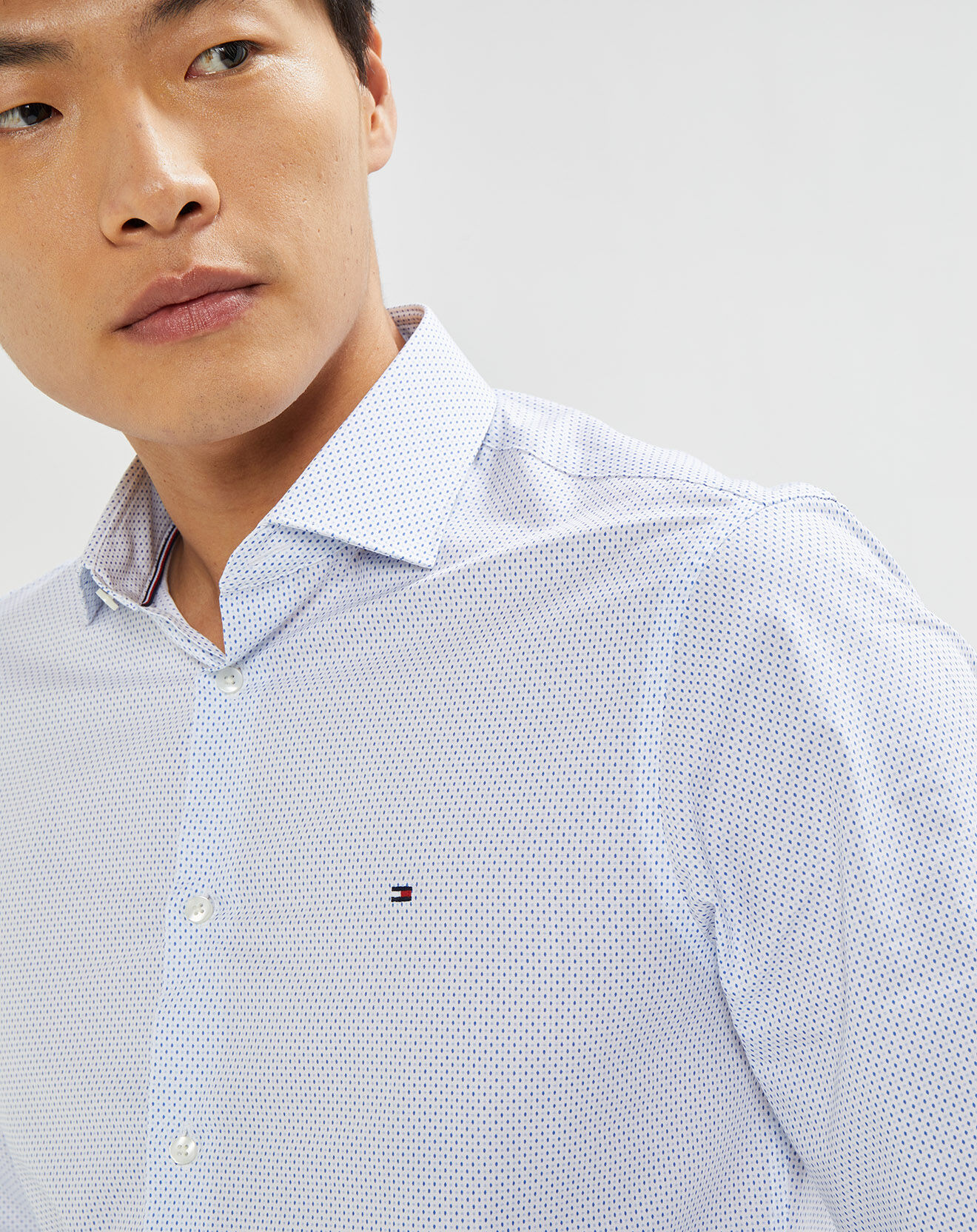 Tommy Hilfiger Chemise regular fit Popeline imprimée bleu/blanc