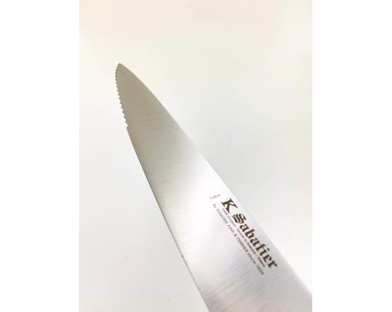 Cuisine 25 cm - lame DENTEE en pointe- Acier Carbone Couteaux de cuisine professionnel