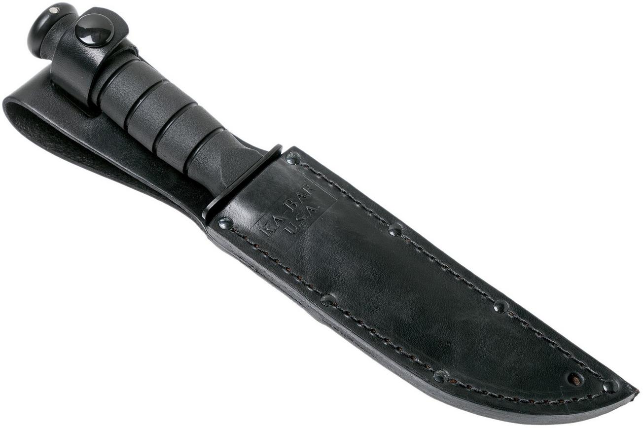 KA-BAR Short Tanto 1255 deels gekarteld, lederen foedraal