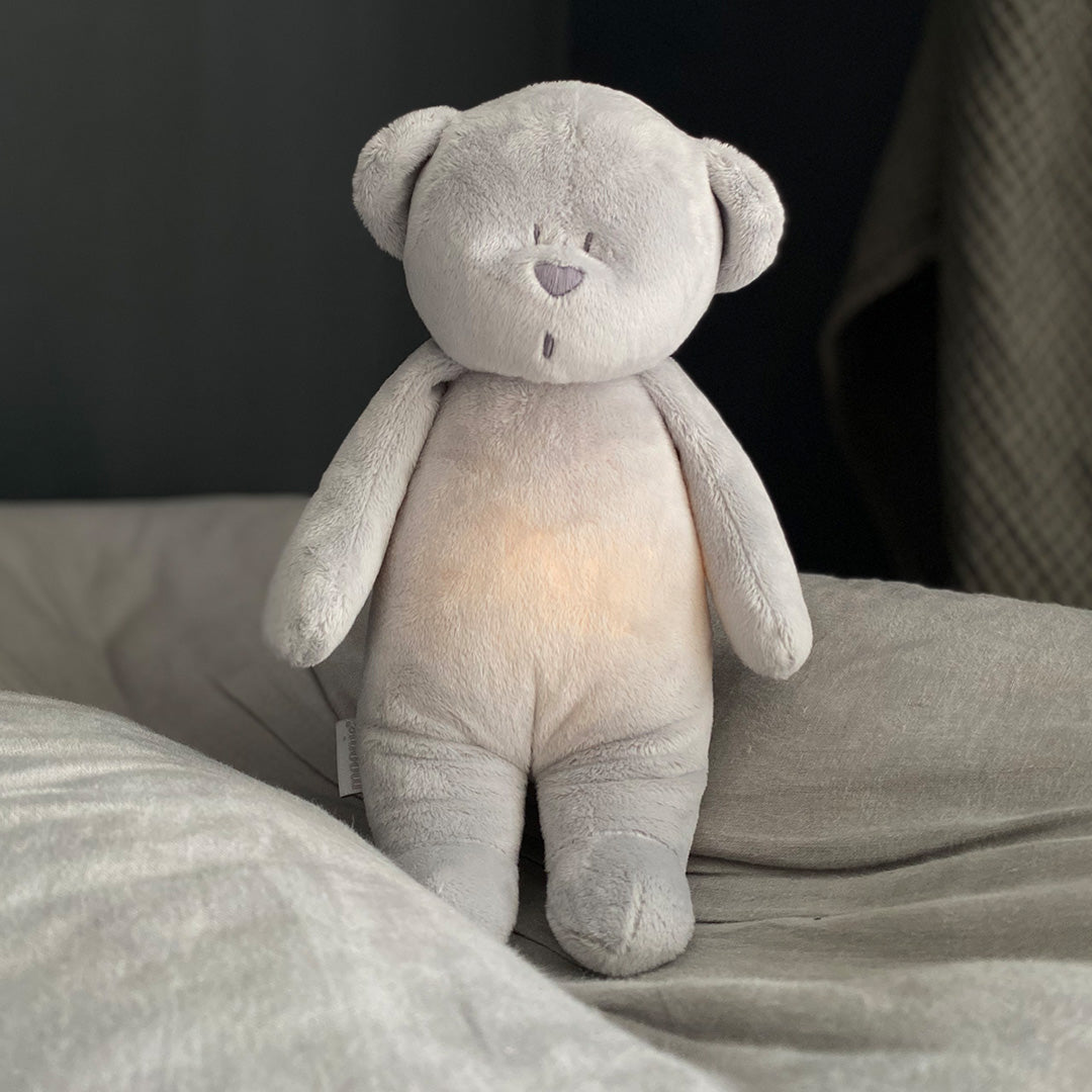 Moonie 2.0 next gen knuffelbeer met nachtlamp en geluid silver