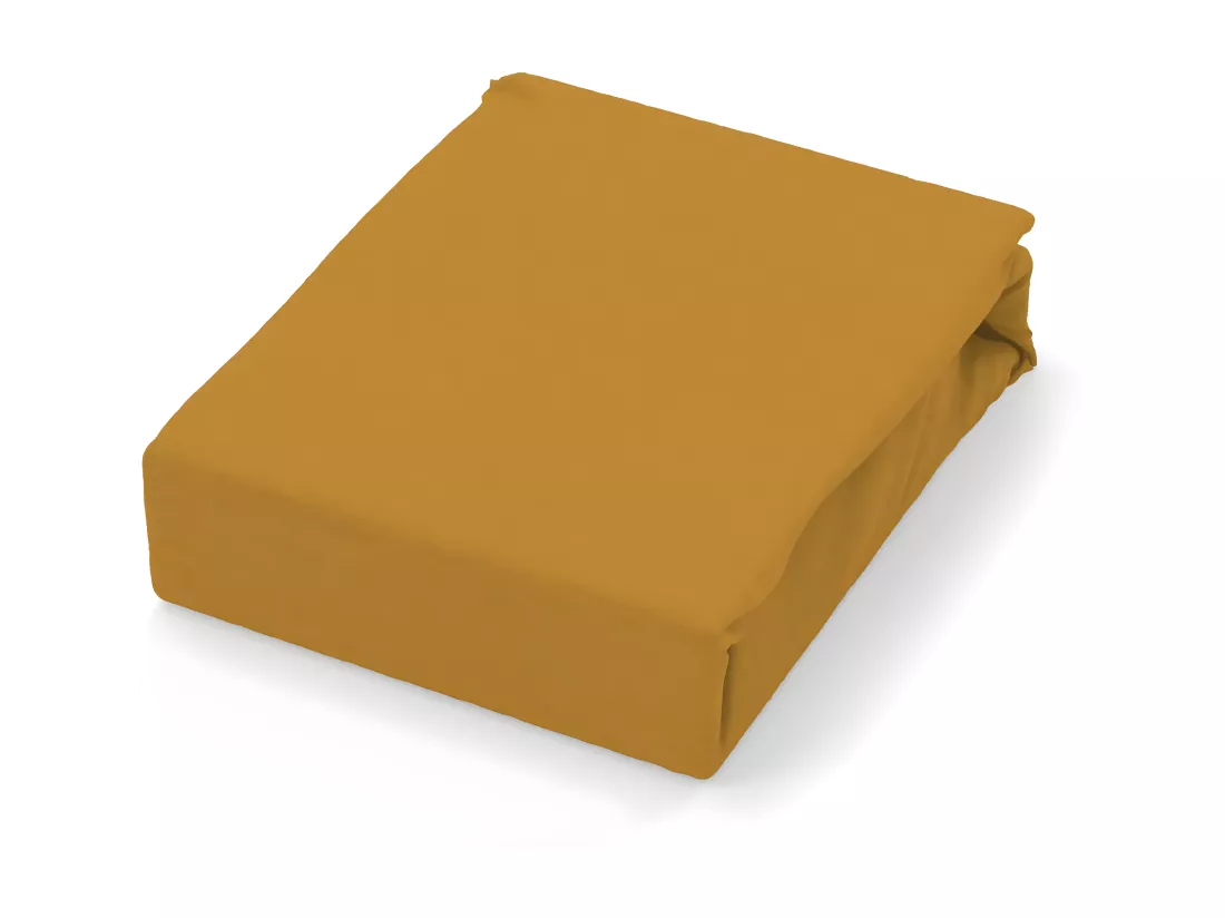 Drap plat en coton 57 fils 260x300 cm UNI moutarde, par Soleil d'ocre