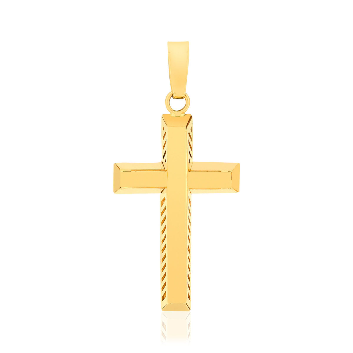 Pendentif croix or 750 jaune ajouré