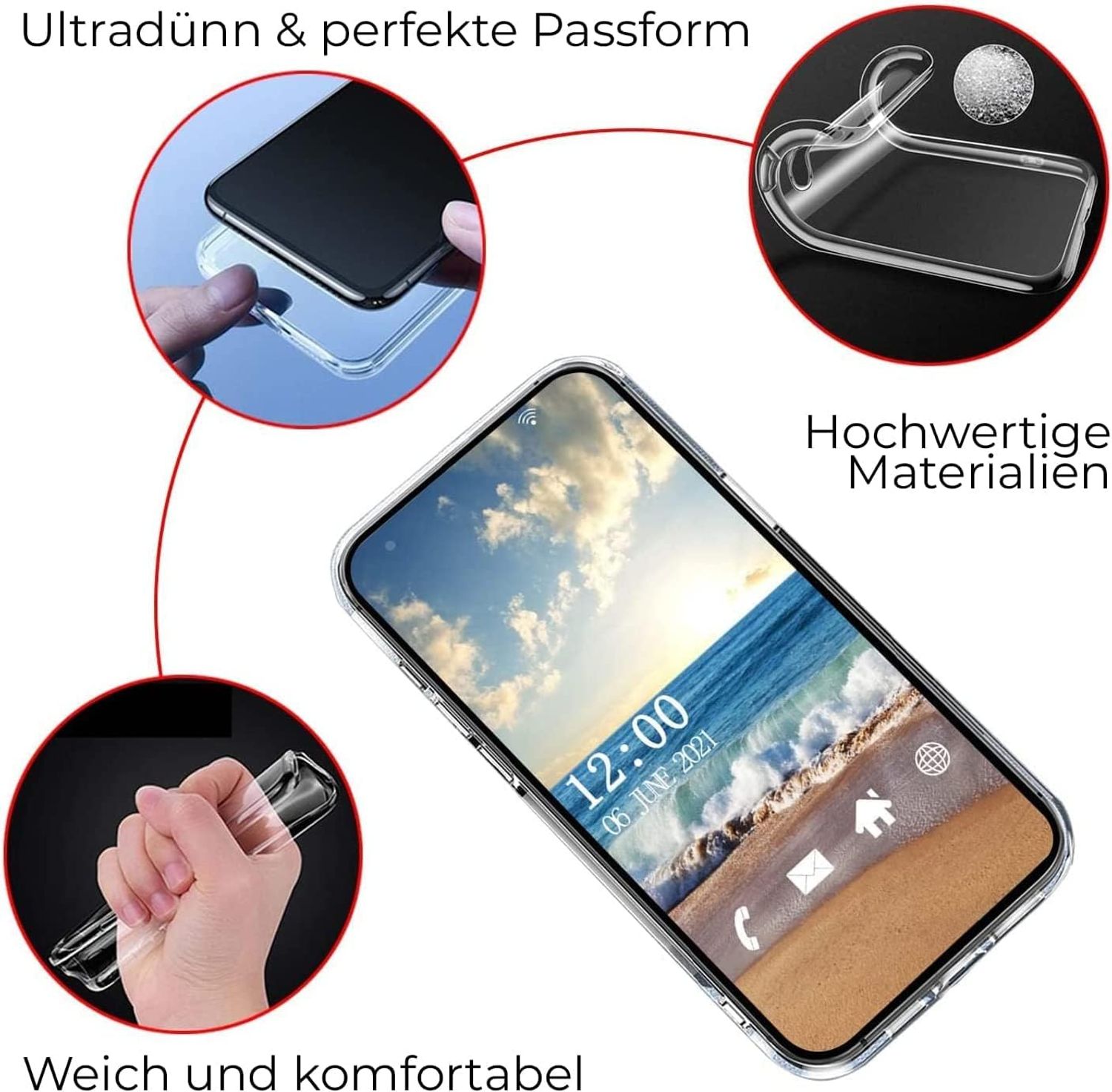 Hülle Handy Schutz für Apple iPhone 14 Plus Case Cover Tasche Bumper Etuis TPU
