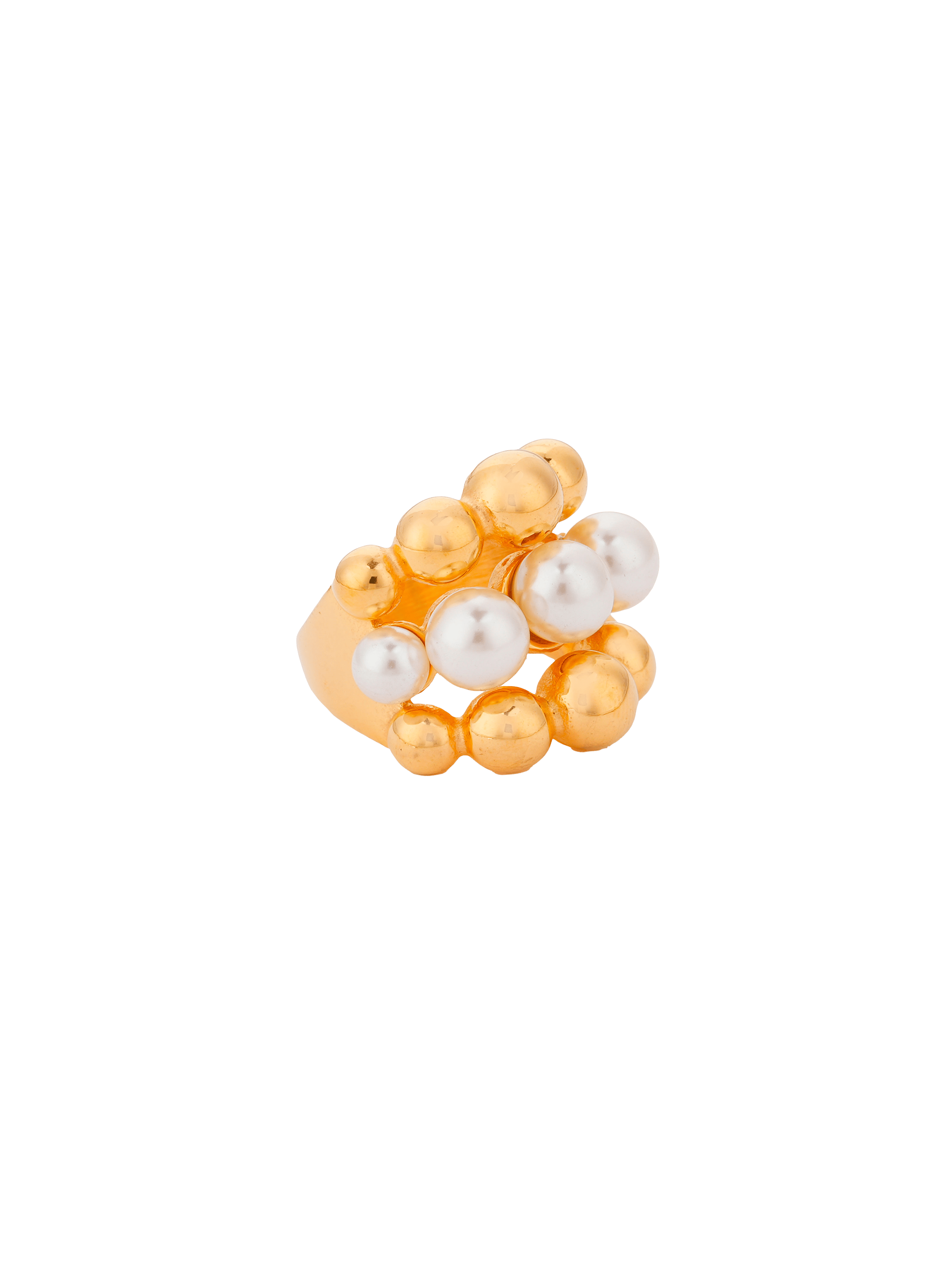 CANOPUS - Bague perles en acier inoxydable | Doré