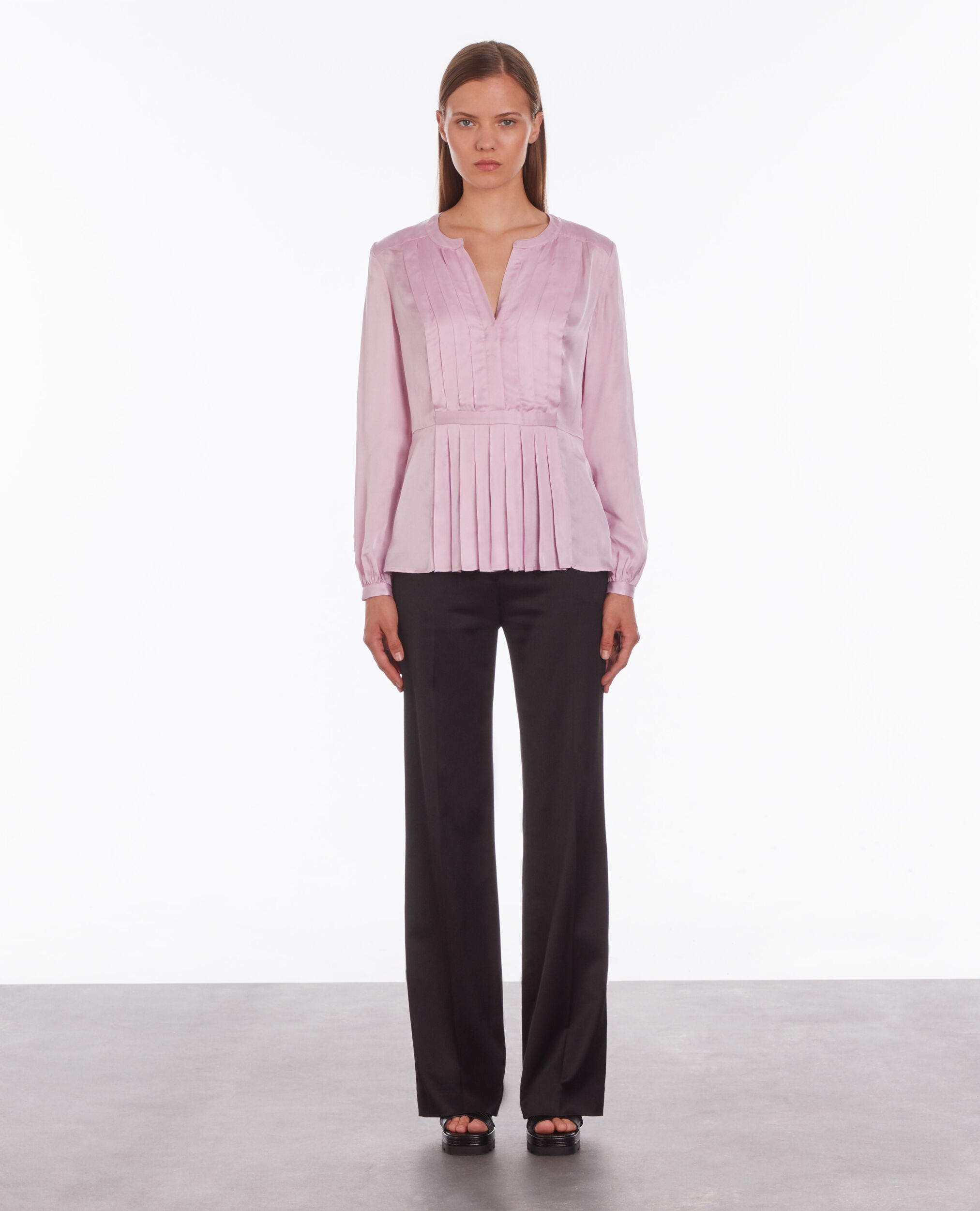 Top rose avec plissage