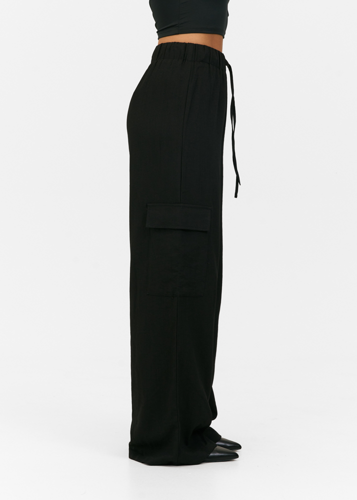 Luna cargo broek zwart
