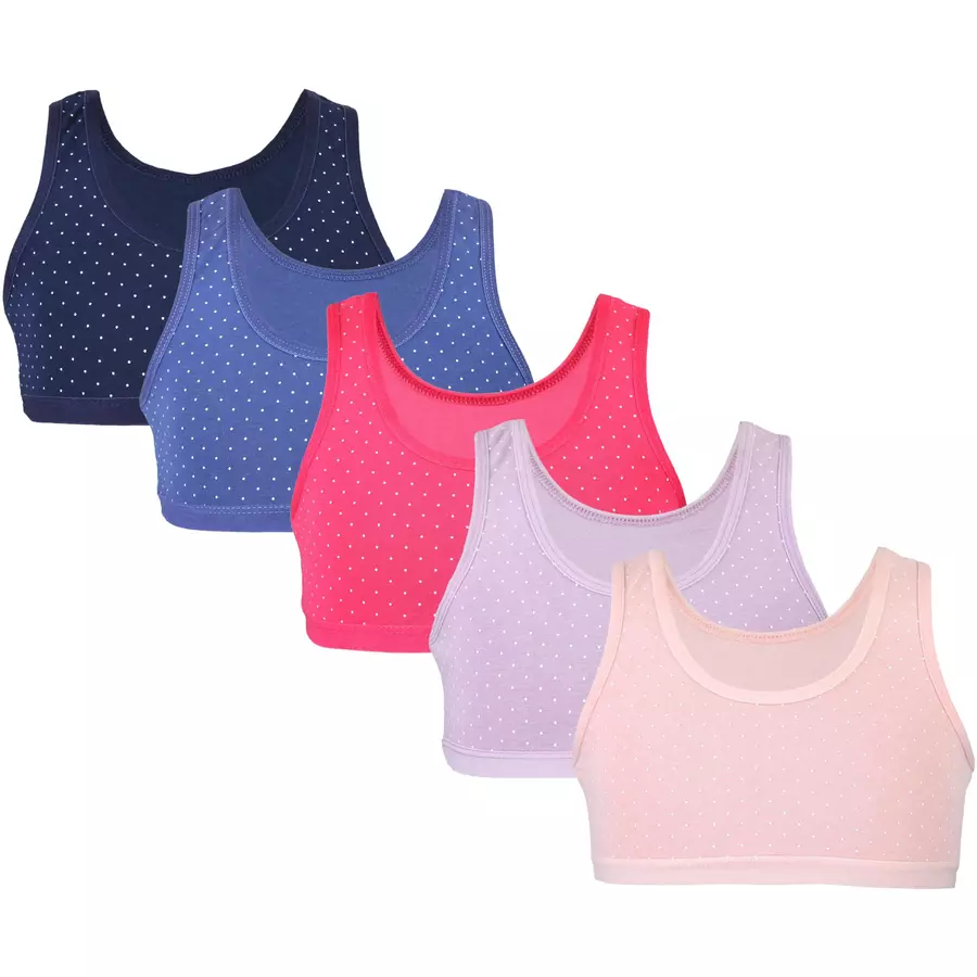 TupTam Mädchen Bustier mit breiten Trägern 5er Pack rosalila