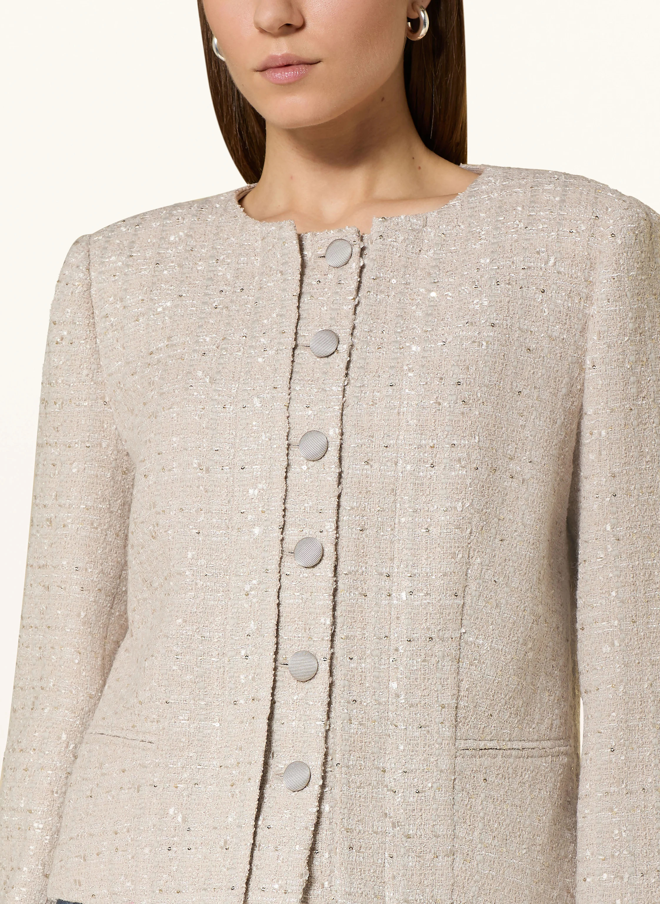 EMPORIO ARMANI Kastenjacke aus Tweed mit Pailletten