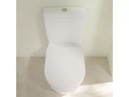 WC à poser sans bride VILLEROY ET BOCH Avento avec abattant frein de chute déclipsable + nettoyant Briochin