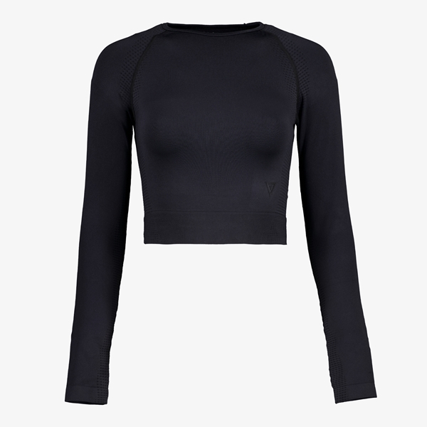 Osaga dames seamless cropped sportshirt zwart