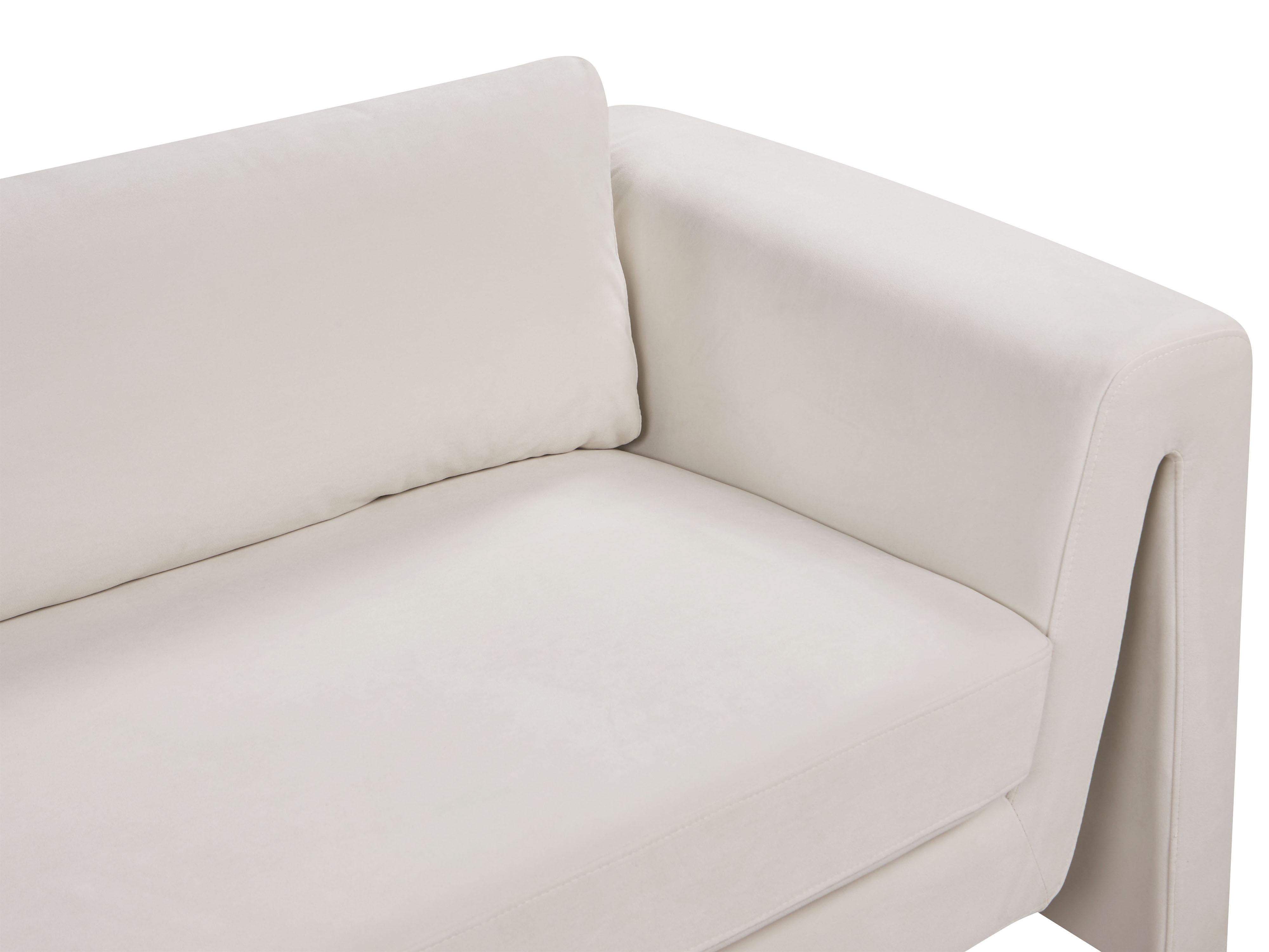 Bank 3-zits MAUNU Fluweel Lichtbeige