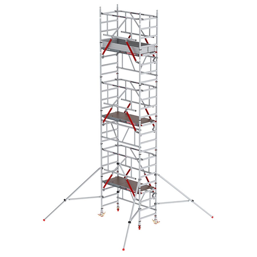 Altrex MiTower PLUS Rolsteiger Safe-Quick®2 Leuning 1-persoonsmontage Aluminium met breed Fiber-Deck Platform 0,75 x 1,72 m 5,20 m AH