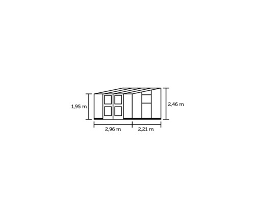 JULIANA Kas Veranda 6,6 m² Veiligheidsglas 3 mm 296 x 221 cm antraciet/zwart