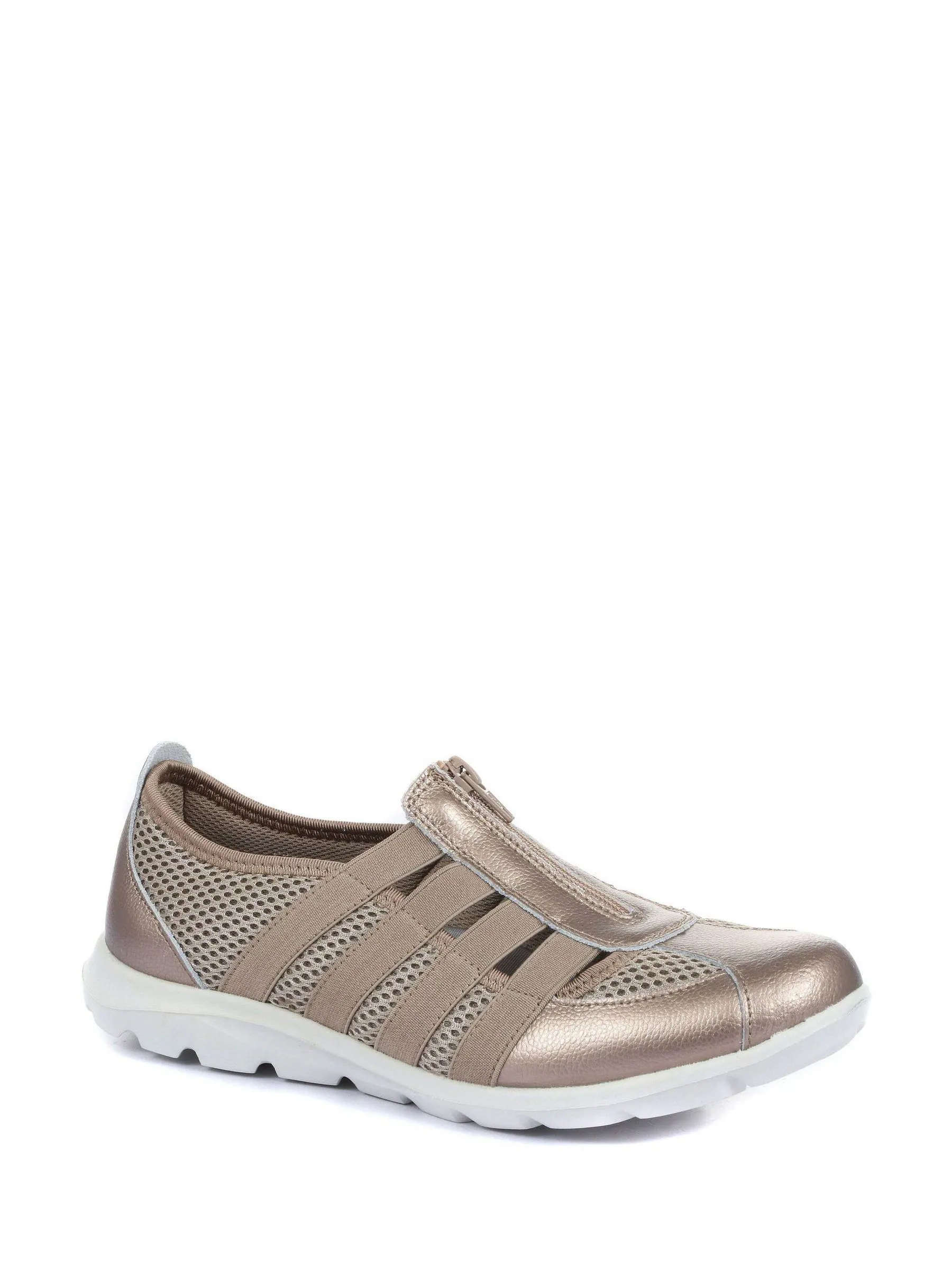 Tin - Pavers Leather Ladies Wide Fit Casual Slip-On Shoes