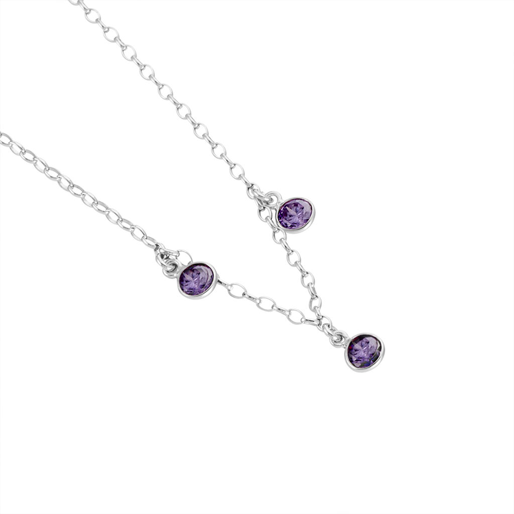 Collier Argent Blanc Muireall Oxydes De Zirconium