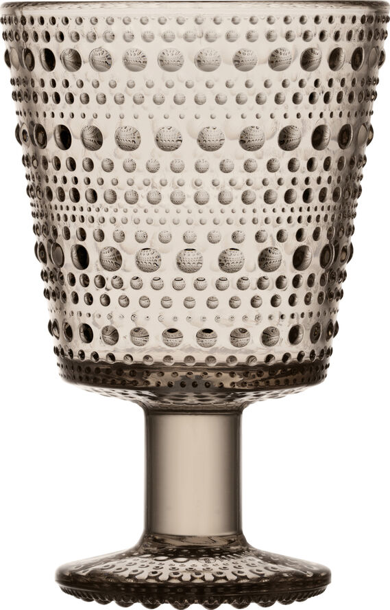 Iittala Kastehelmi glas på fod 30 cl - linen 2 stk Linen