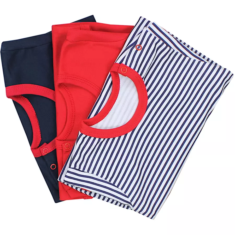 TupTam Kinder Unisex Kurzarm Body 3er Set blaurot