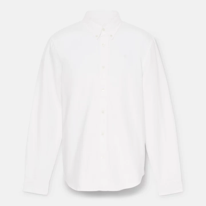 Chemise oxford à manches longues pour homme en blanc