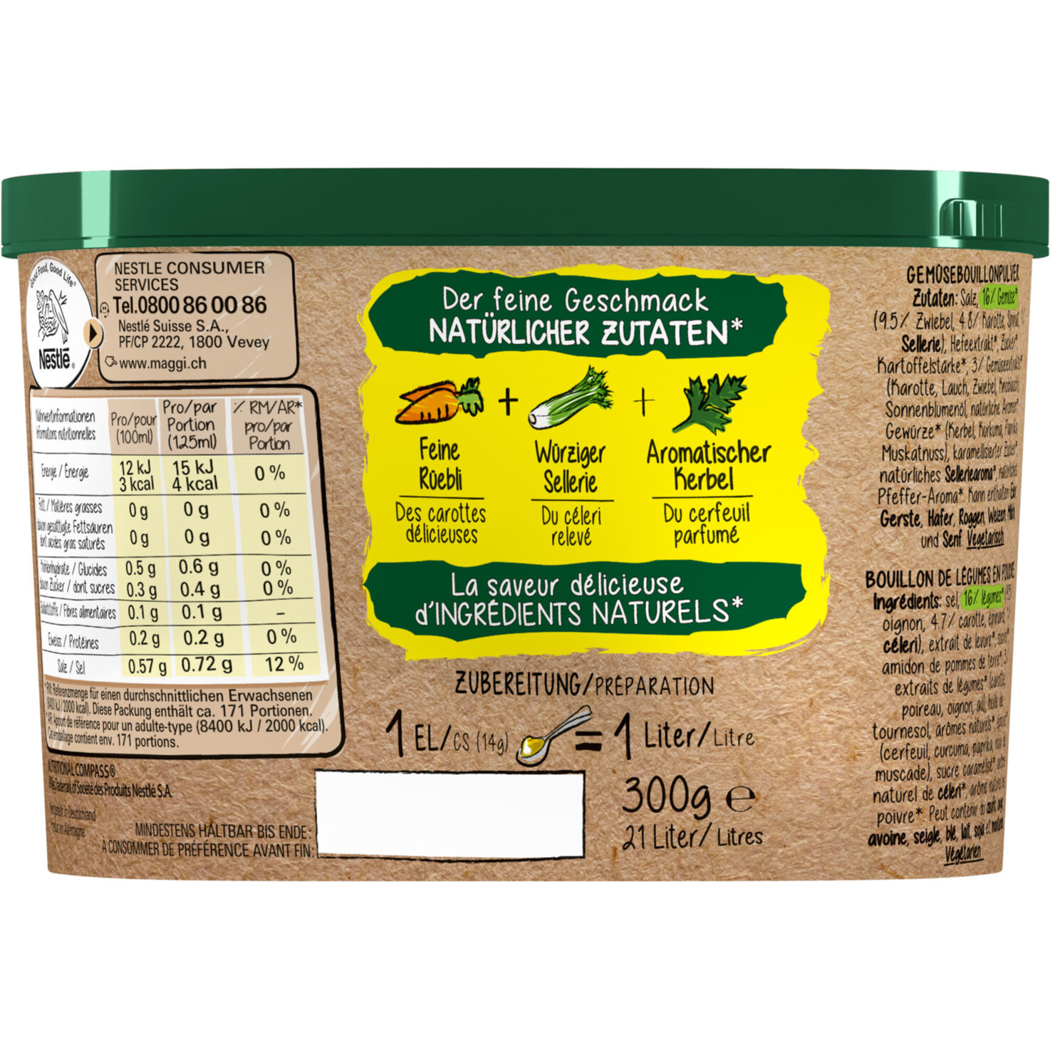 Maggi Natural Gemüse Bouillon Pulver