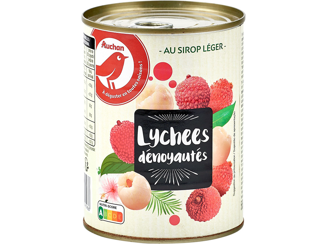 LÍCHIAS DESCAROÇADAS AUCHAN EM CALDA LIGEIRA 565 G