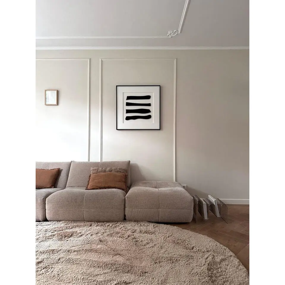Interieur05 organisch hoogpolig vloerkleed Furr Stone bruin - 80 x 140 cm