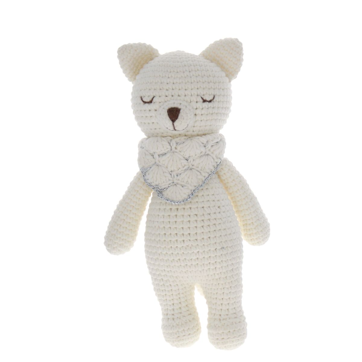 Renard argenté debout en crochet Frisette