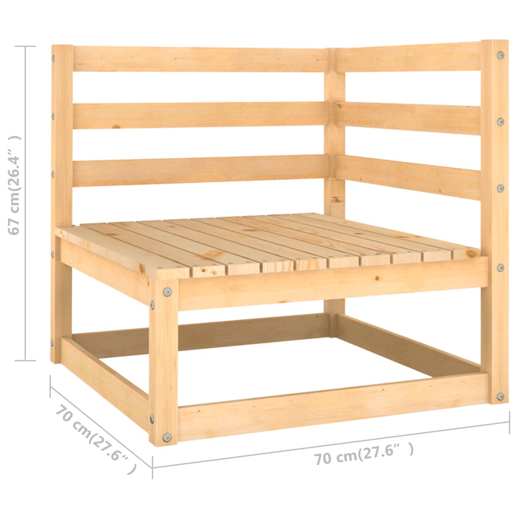 Salon de jardin meuble d'extérieur ensemble de mobilier 8 pièces avec coussins bois de pin massif