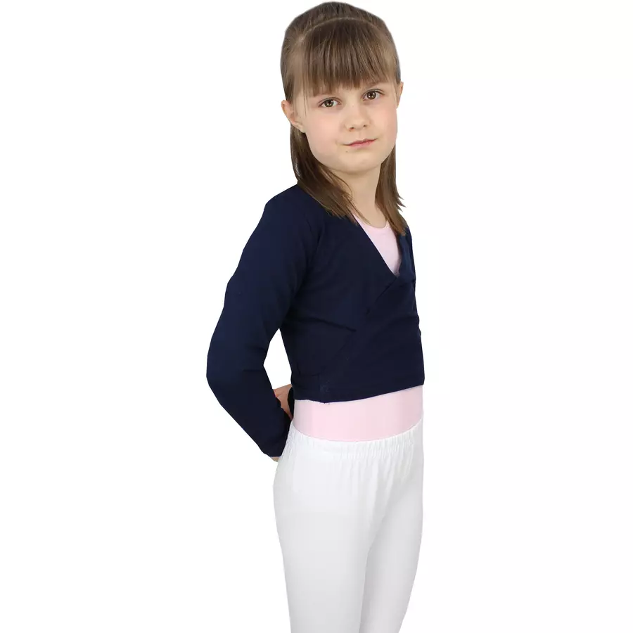 Aquarti Mädchen Ballett Bolero Langarm dunkelblau