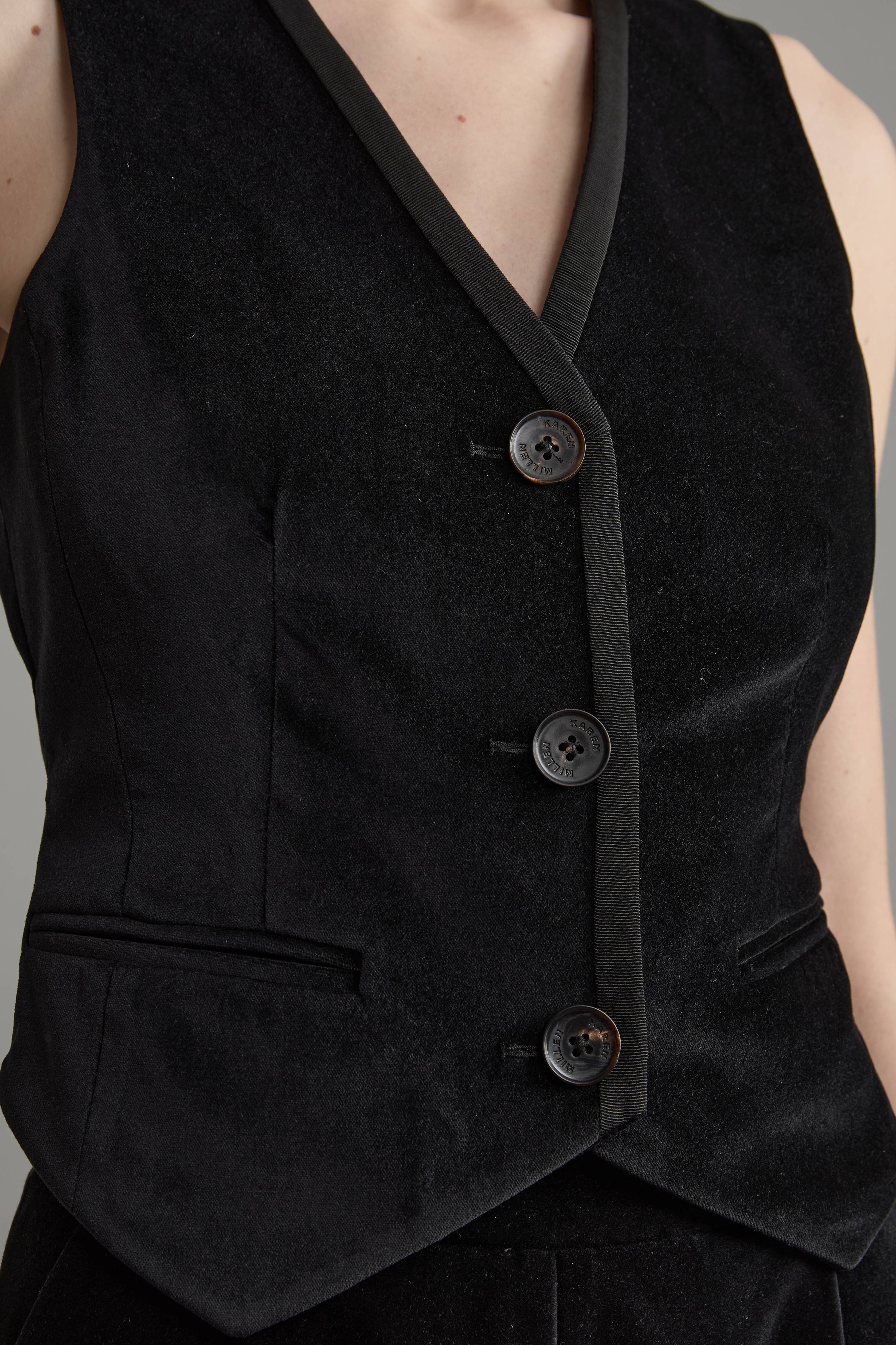 KarenMillen Gilet cintré en velours grosgrain