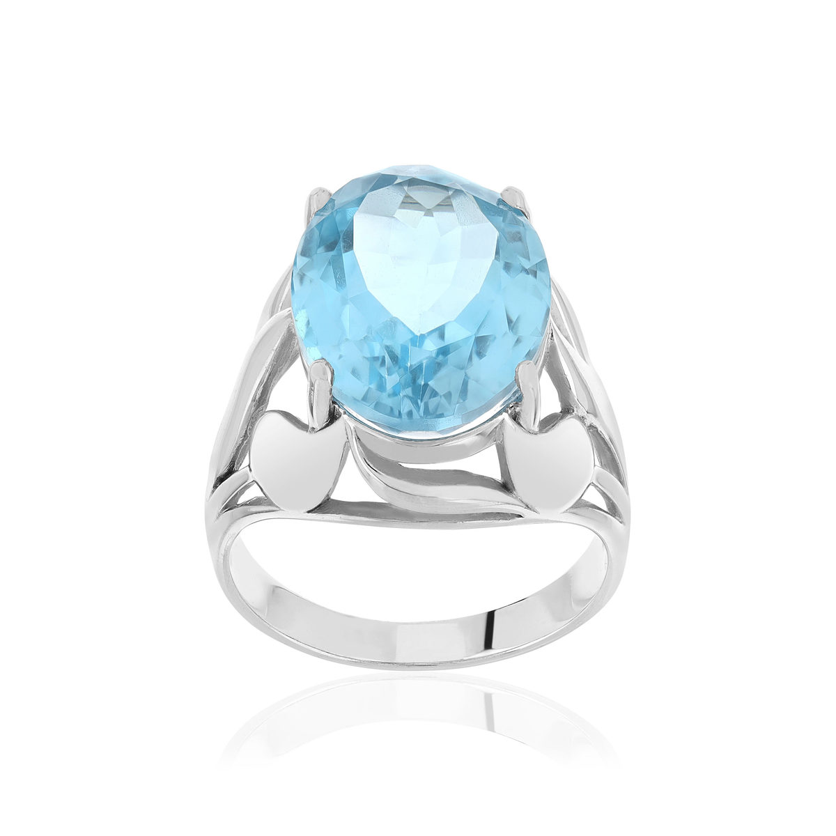 Bague argent 925 topaze bleue 10 carats