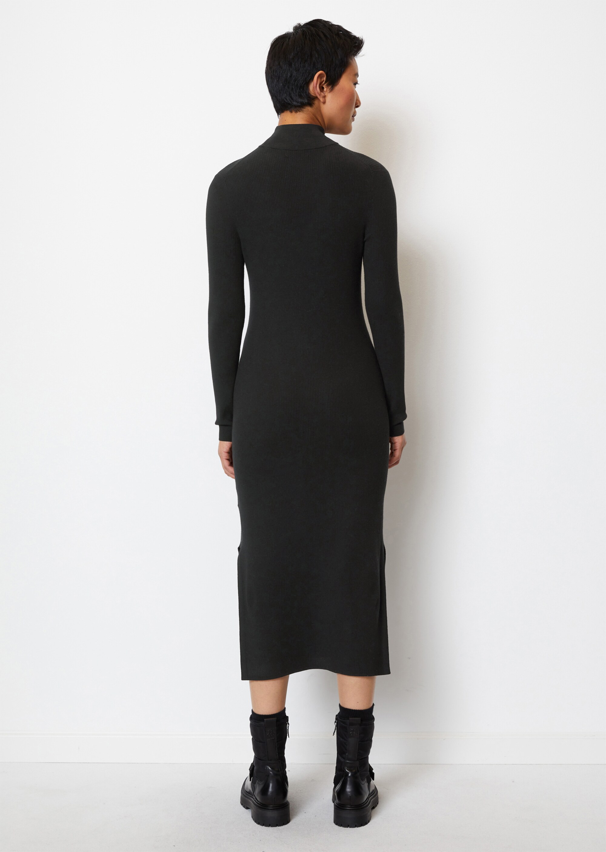 Rippstrick-Kleid slim aus LENZING™ ECOVERO™