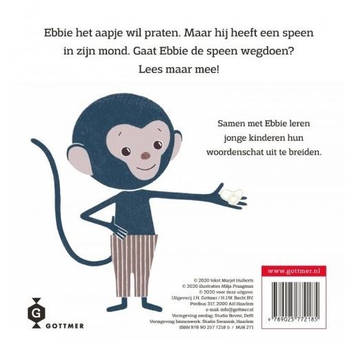 Uitgeverij gottmer kartonboekje ebbie zonder speen