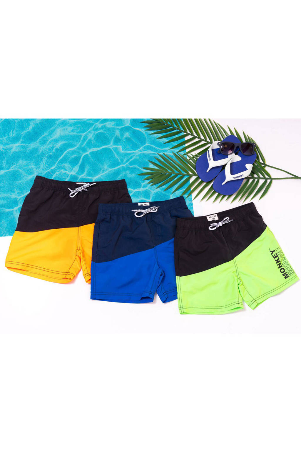 zwemshort neon groen/zwart