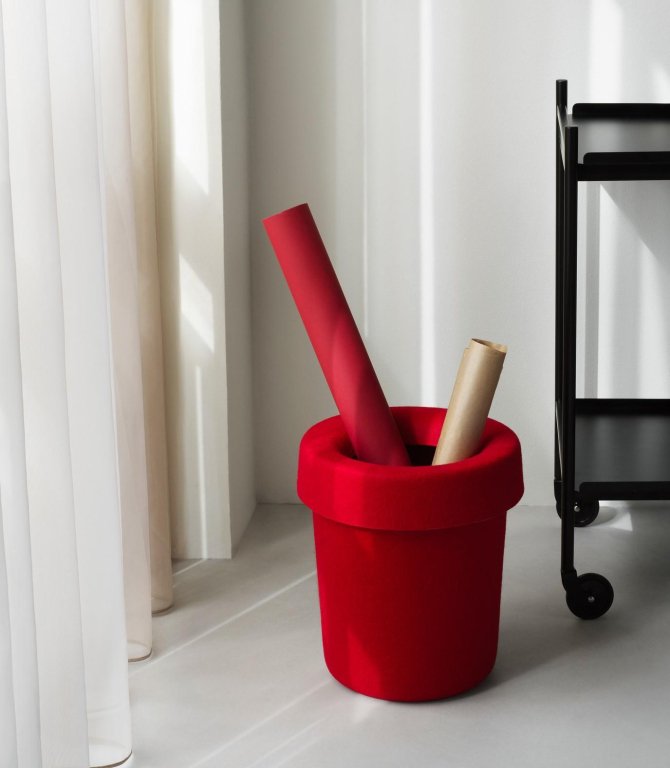 Normann Copenhagen Hide Office prullenbak Off Cream