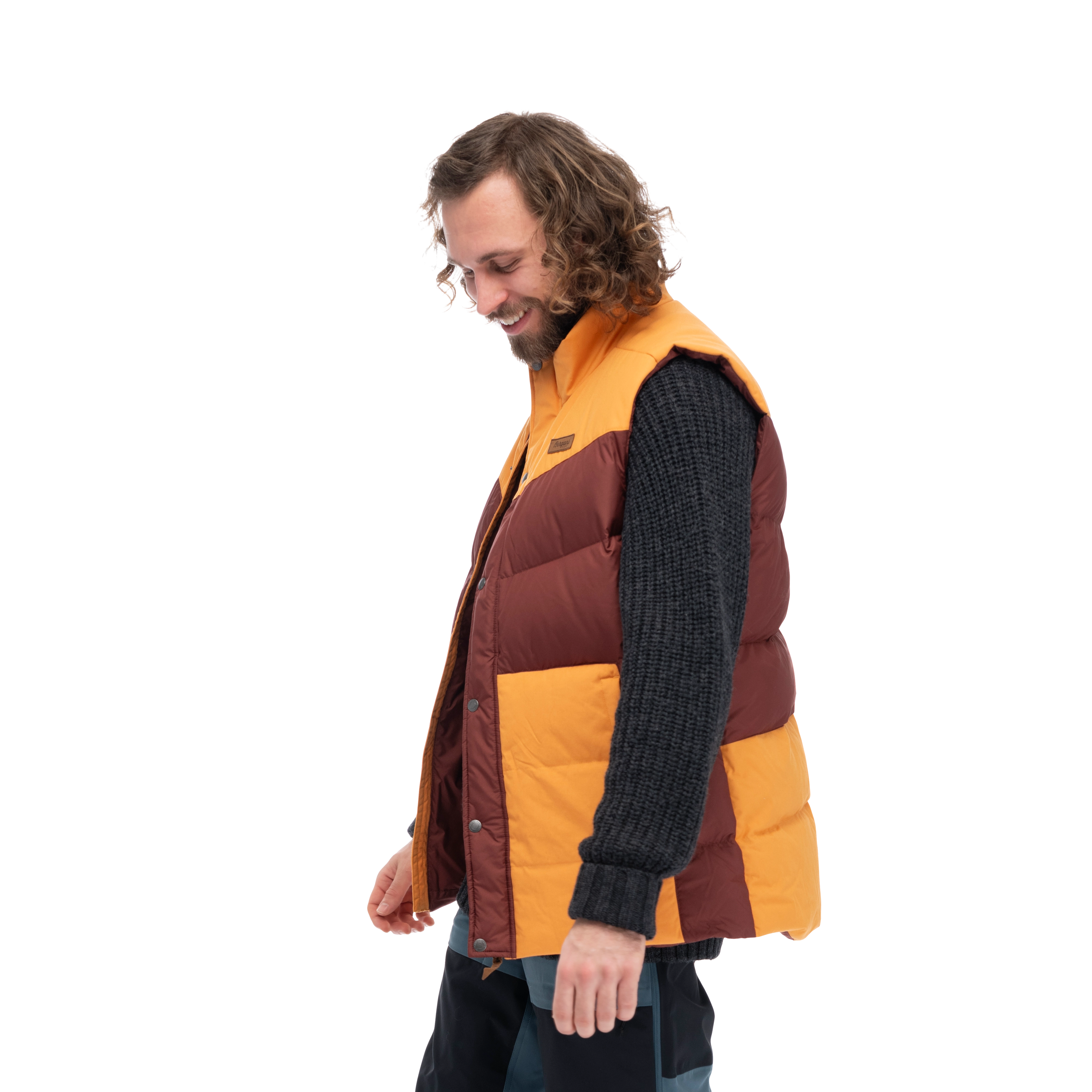 Nordmarka Outdoor Down Vest Men Amarone Red / Golden Field