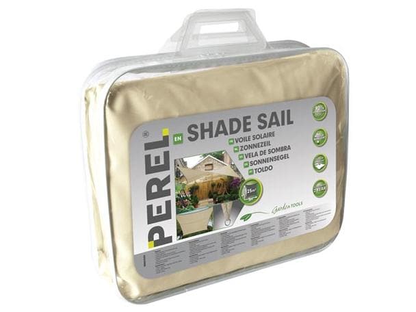 Perel Sonnensegel 500 cm, Quadratisch Quadrat, 5 x 5 m, champagne