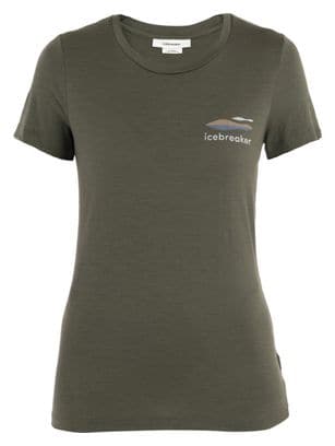 T-Shirt Technique Femme Icebreaker Merinos 150 Tech Lite II Aotearoa Vert