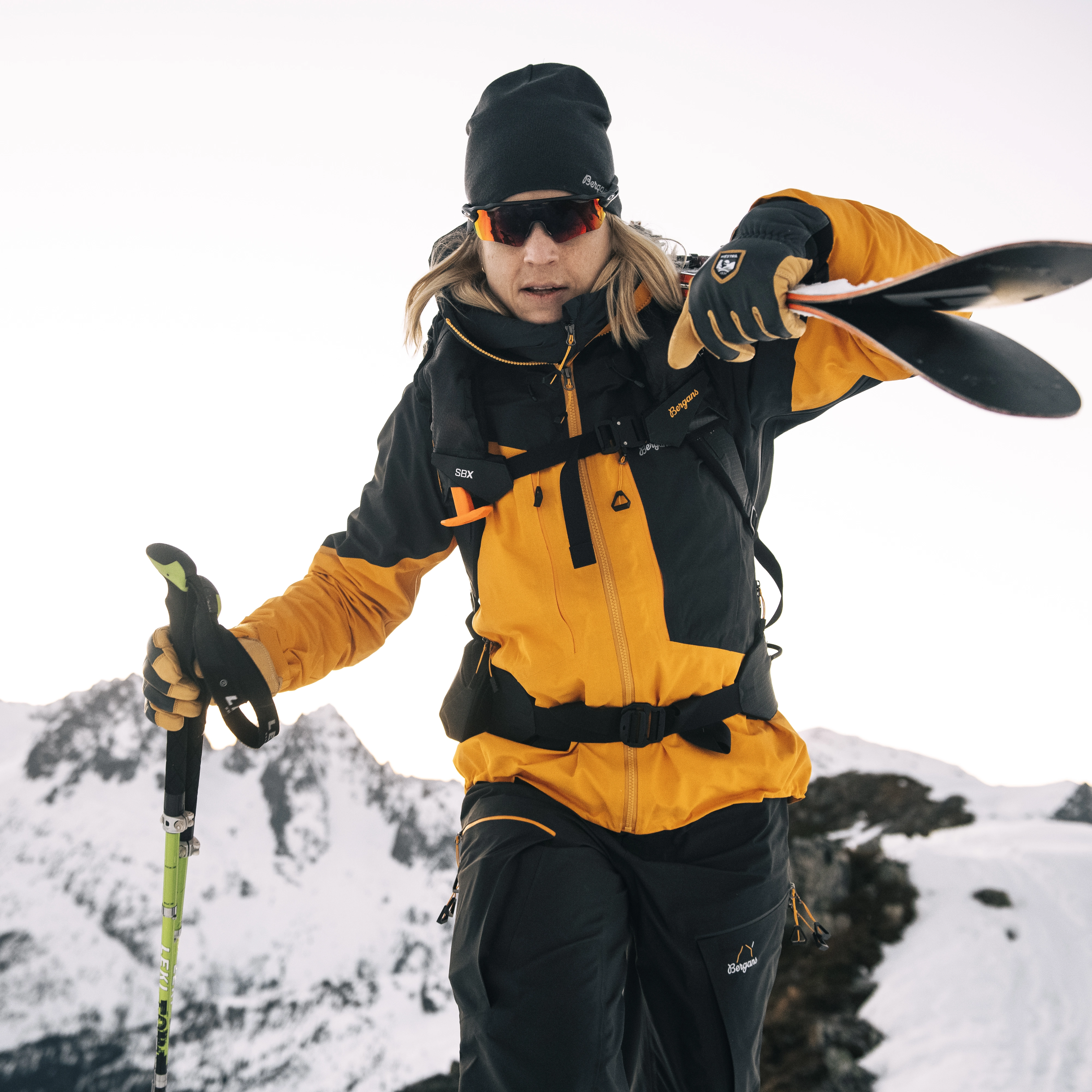 Y MountainLine Bold 3L Shell Jacket Women Mango Yellow / Dark Shadow Grey