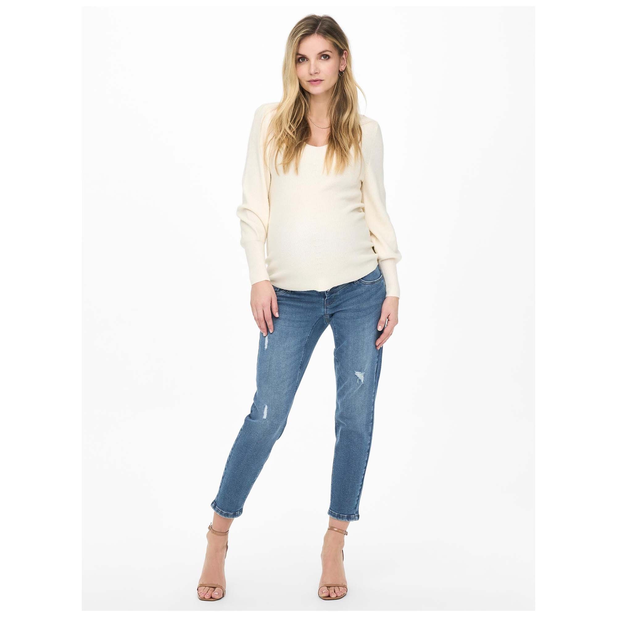 ONLY zwangerschapsjeans lang effen denim
