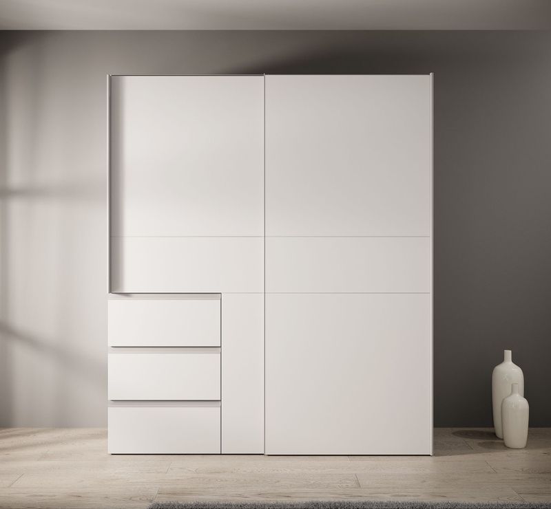 Meubella - Kledingkast Walter - Wit - 170 cm