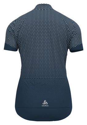 Maillot Manches Courtes Zippé Odlo Essential Femme Bleu / Blanc