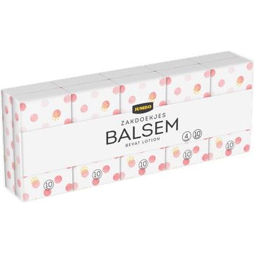 Jumbo Zakdoekjes Balsem 4 Laags 10 Stuks