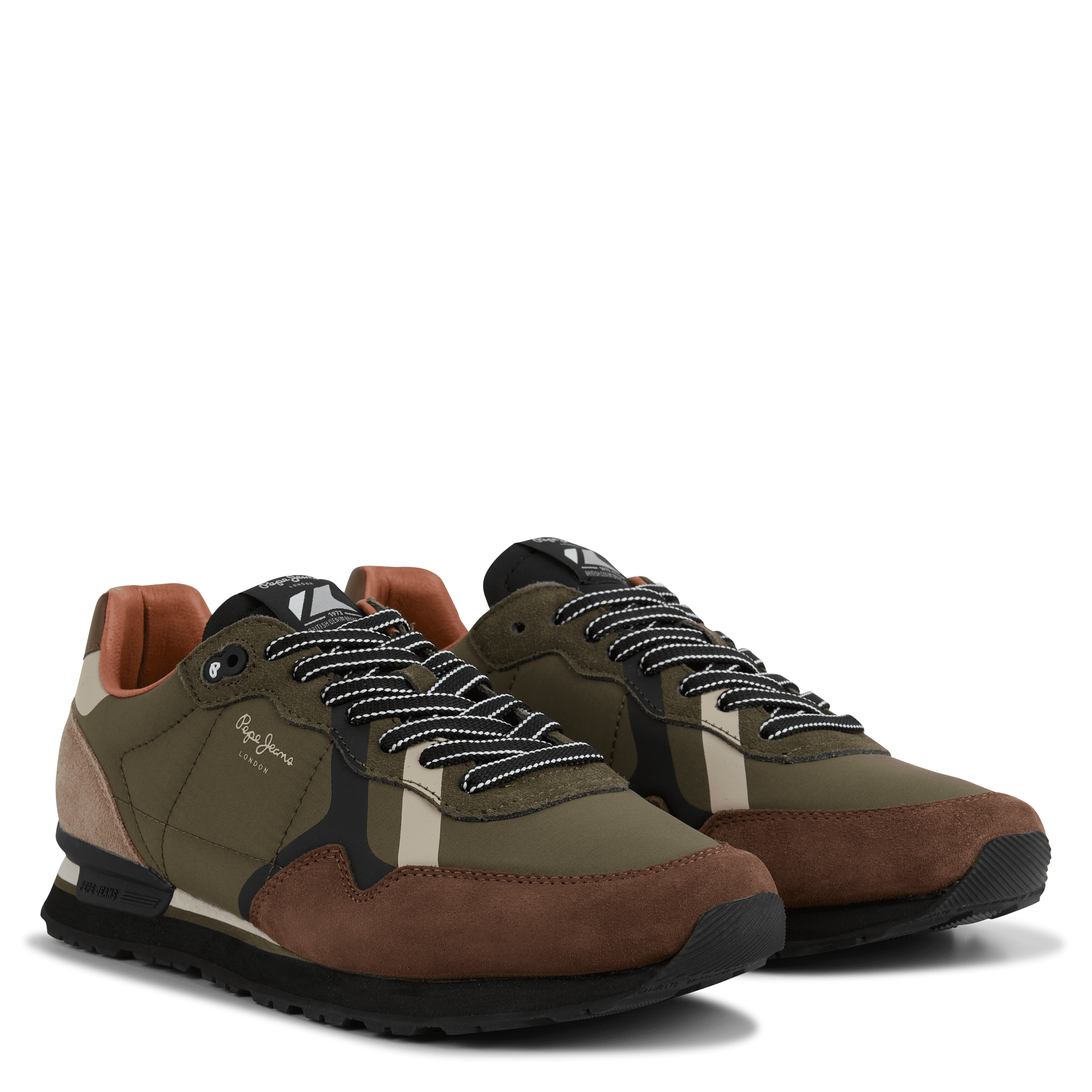 BRIT ROAD M - Baskets basses bi-matière imprimé | Marron