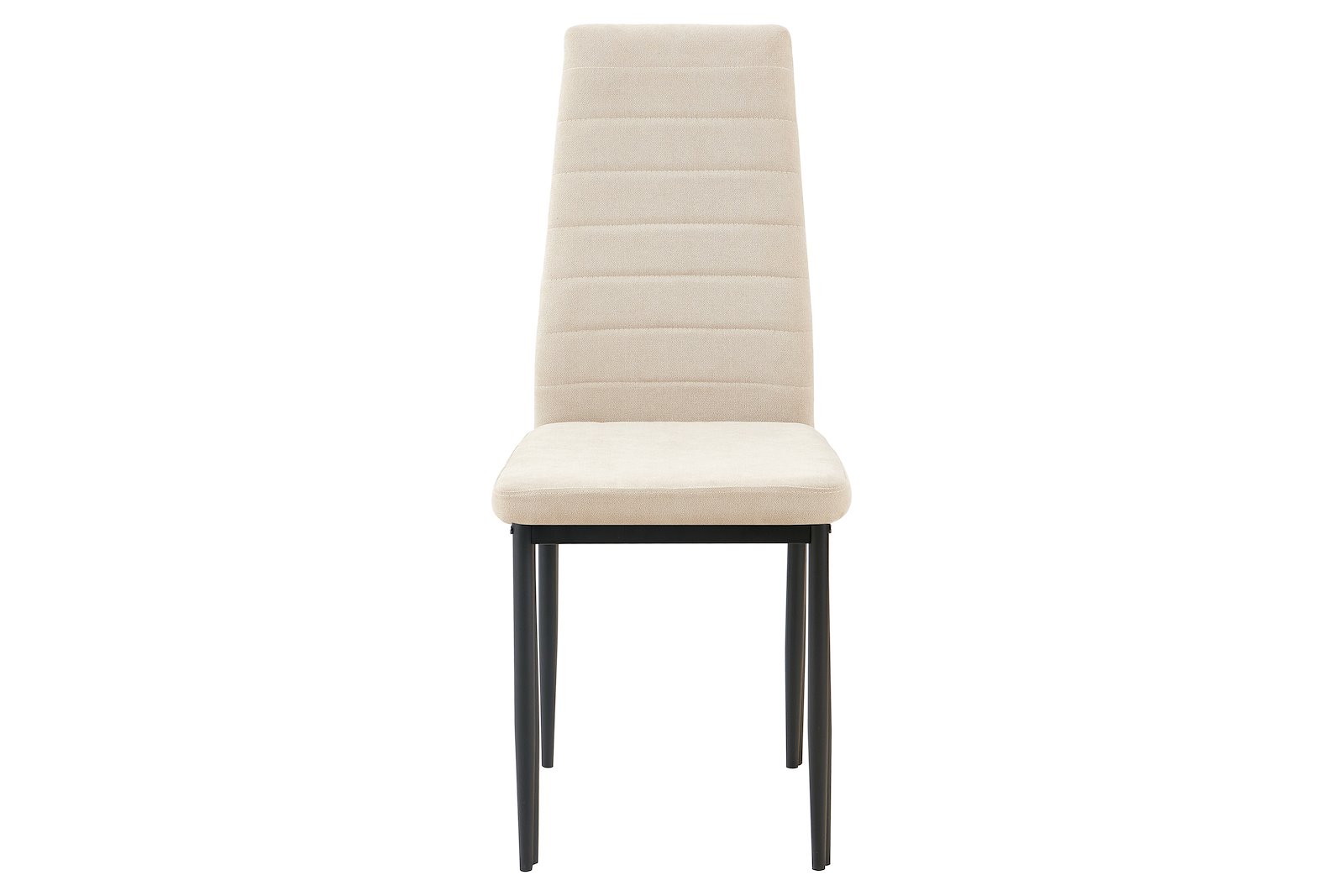 Bari spisestol Sortlakkert metall, stoff Lino 25  Beige